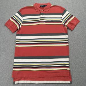 Vintage Polo Ralph Lauren Rugby Shirt Multi Color Striped Cotton Size M Rainbow